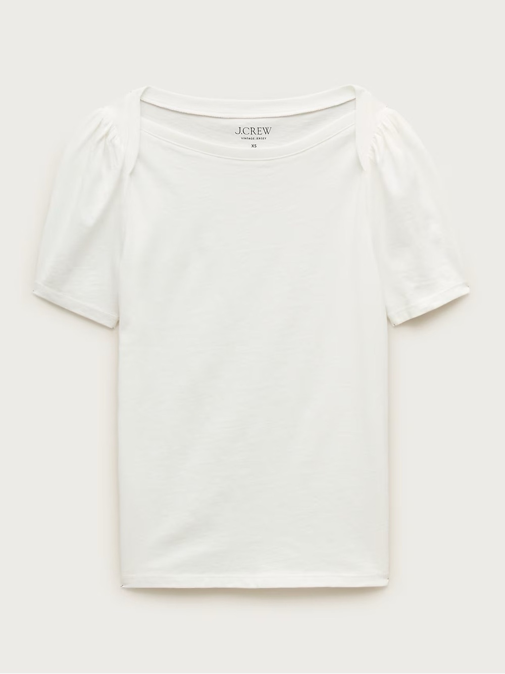 J. Crew White Puff-Sleeve Cotton Tee